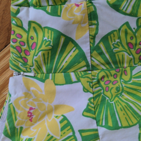 Lilly White & Green Strapless Dress with Lillypad and Frog Print 0 - Picture 7 of 8